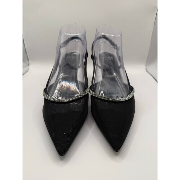 Jones New York Black Mesh Slingback Heels – Never Worn – Size 8 - Picture 5 of 13